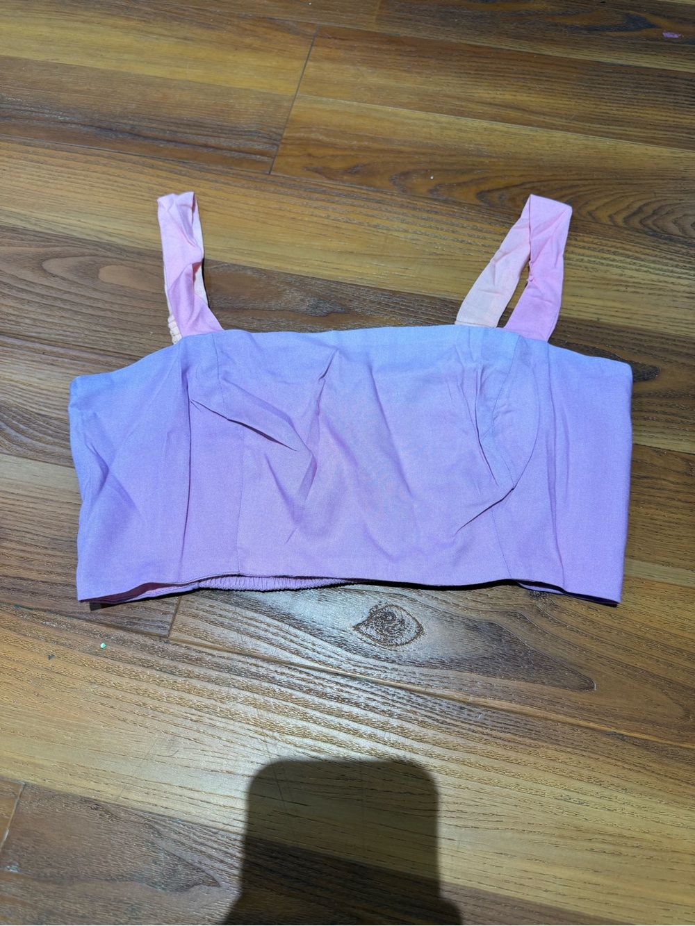 FARM Rio Lilac Square-Neck Crop Top with Pink Straps - Picture 4 of 9